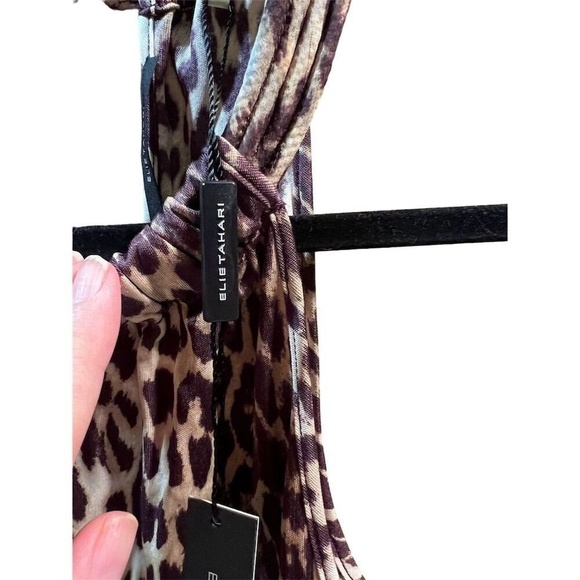 Elie Tahari Women's Cheetah Print Halter Neck Sleeveless Blouse Size M New W Tag - Picture 5 of 7